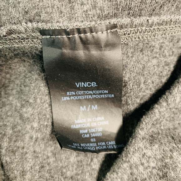 VINCE Heather Grey Cotton Polyester Hoodie Sweatshirt - Picture 5 of 6